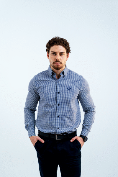 Camisa a Cuadros Azul Marino