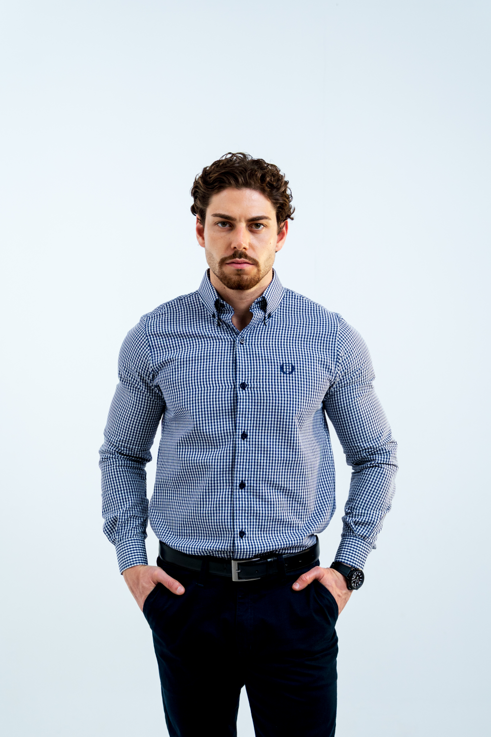 Camisa a Cuadros Azul Marino