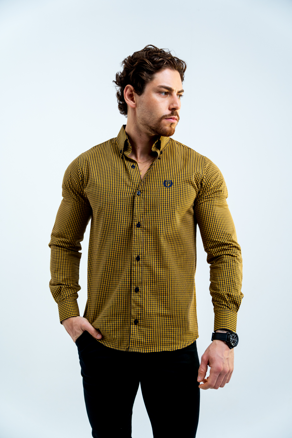 Camisa a Cuadros Amarilla